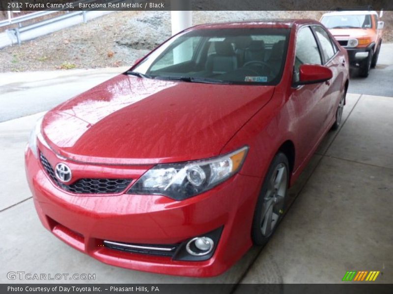 Barcelona Red Metallic / Black 2012 Toyota Camry SE