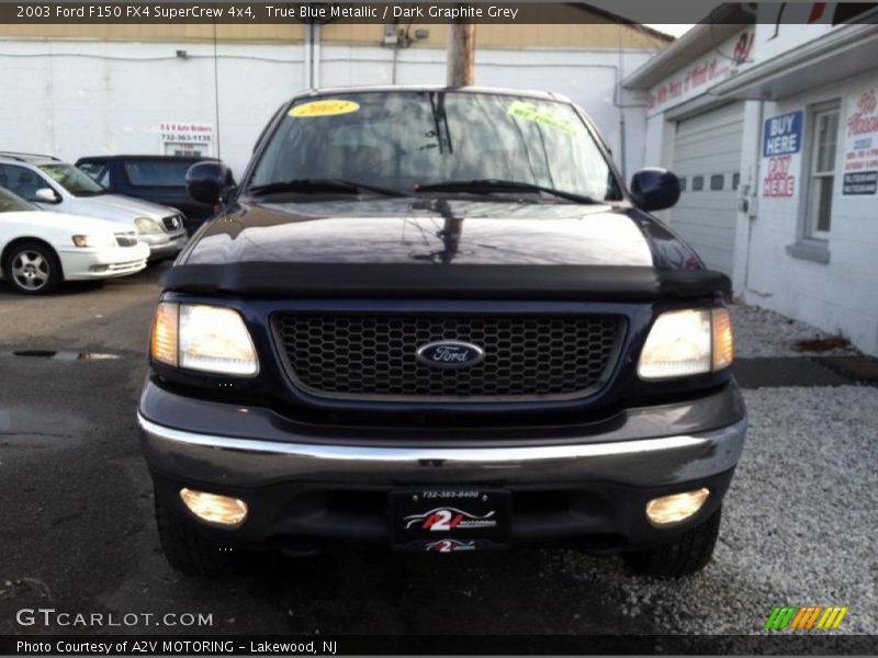 True Blue Metallic / Dark Graphite Grey 2003 Ford F150 FX4 SuperCrew 4x4