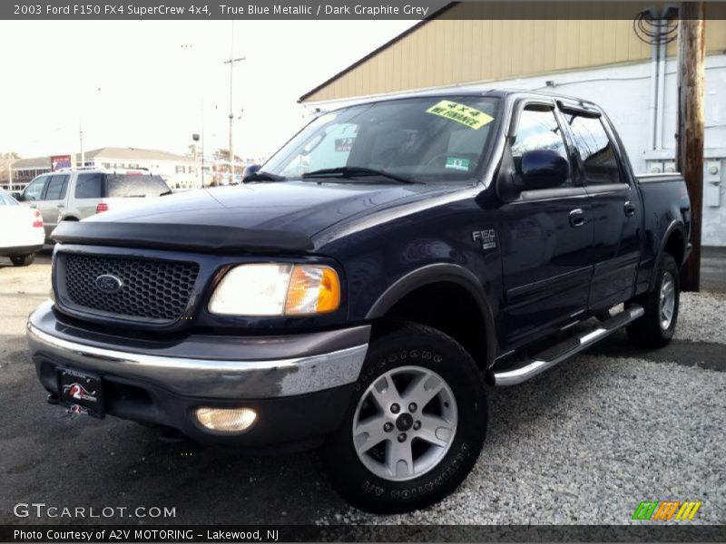 True Blue Metallic / Dark Graphite Grey 2003 Ford F150 FX4 SuperCrew 4x4