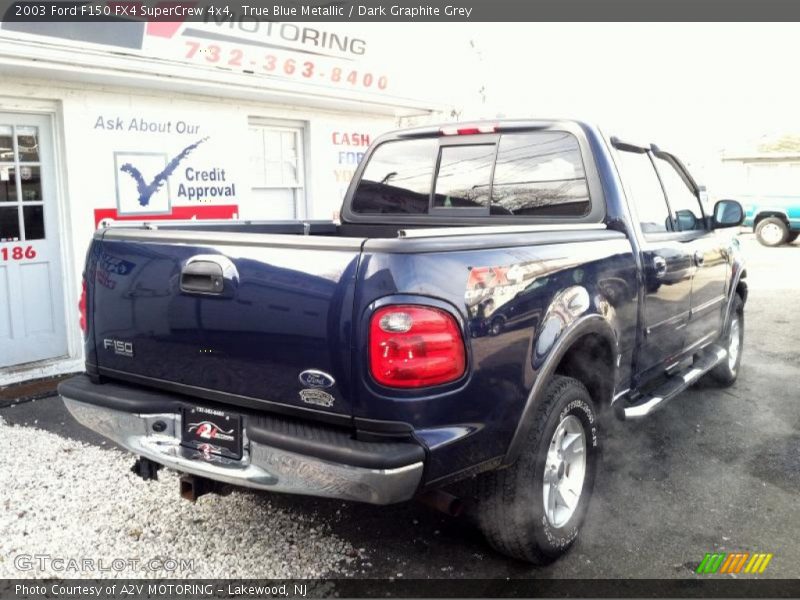 True Blue Metallic / Dark Graphite Grey 2003 Ford F150 FX4 SuperCrew 4x4
