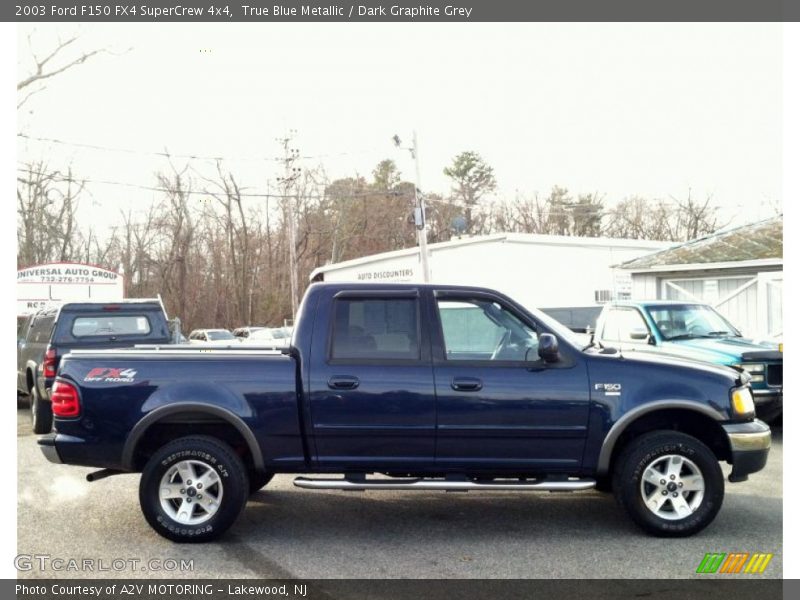 True Blue Metallic / Dark Graphite Grey 2003 Ford F150 FX4 SuperCrew 4x4