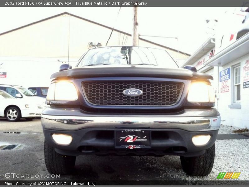 True Blue Metallic / Dark Graphite Grey 2003 Ford F150 FX4 SuperCrew 4x4