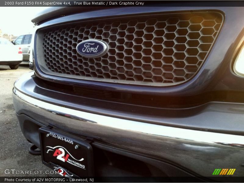 True Blue Metallic / Dark Graphite Grey 2003 Ford F150 FX4 SuperCrew 4x4