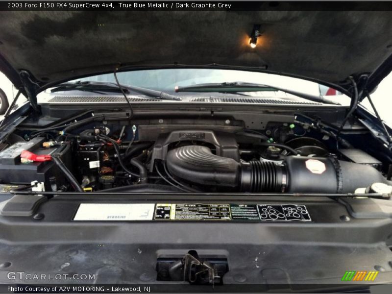 True Blue Metallic / Dark Graphite Grey 2003 Ford F150 FX4 SuperCrew 4x4