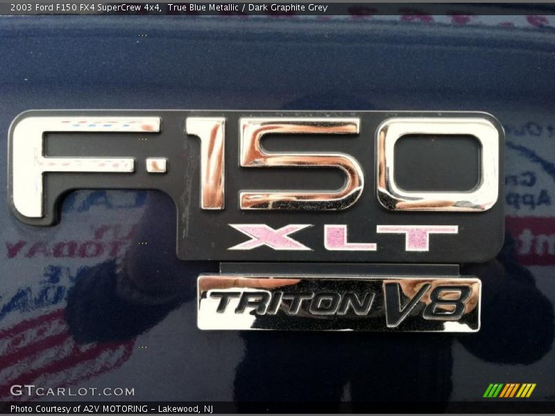 True Blue Metallic / Dark Graphite Grey 2003 Ford F150 FX4 SuperCrew 4x4