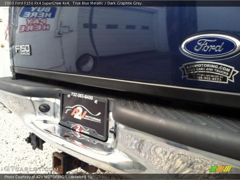 True Blue Metallic / Dark Graphite Grey 2003 Ford F150 FX4 SuperCrew 4x4
