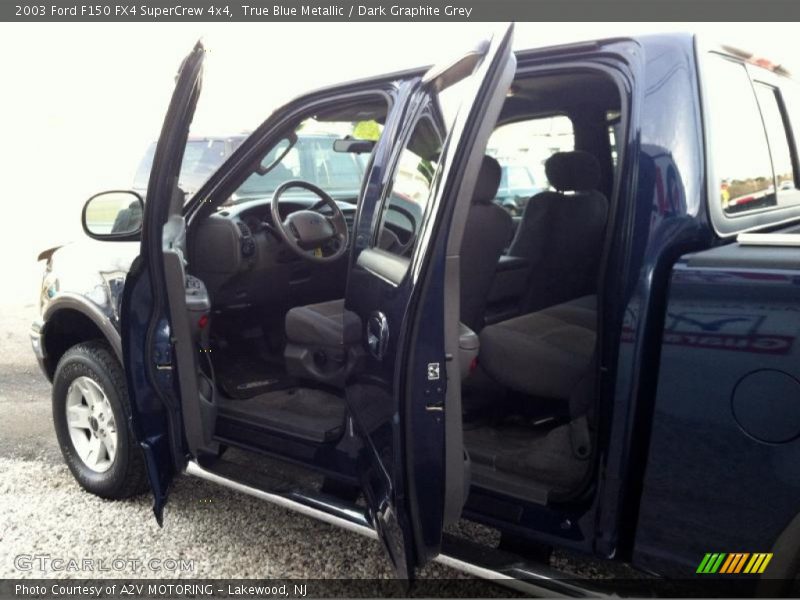 True Blue Metallic / Dark Graphite Grey 2003 Ford F150 FX4 SuperCrew 4x4