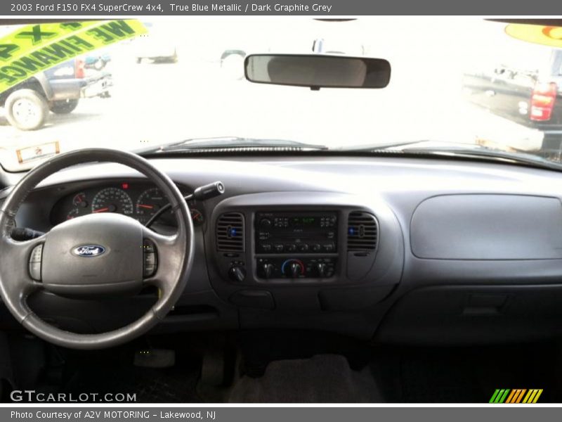 True Blue Metallic / Dark Graphite Grey 2003 Ford F150 FX4 SuperCrew 4x4