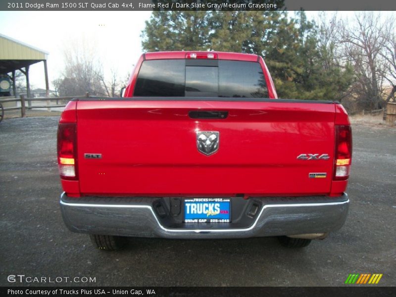 Flame Red / Dark Slate Gray/Medium Graystone 2011 Dodge Ram 1500 SLT Quad Cab 4x4