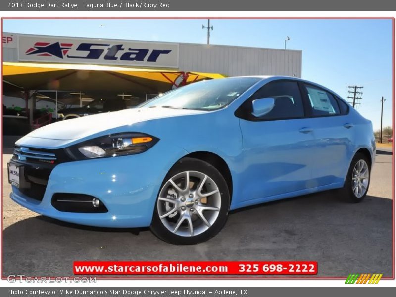 Laguna Blue / Black/Ruby Red 2013 Dodge Dart Rallye