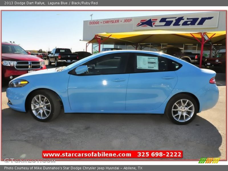 Laguna Blue / Black/Ruby Red 2013 Dodge Dart Rallye