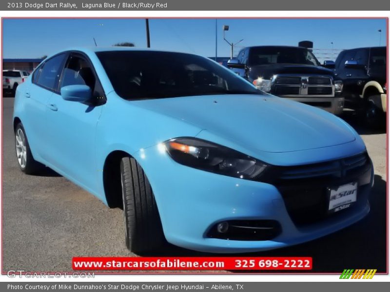 Laguna Blue / Black/Ruby Red 2013 Dodge Dart Rallye