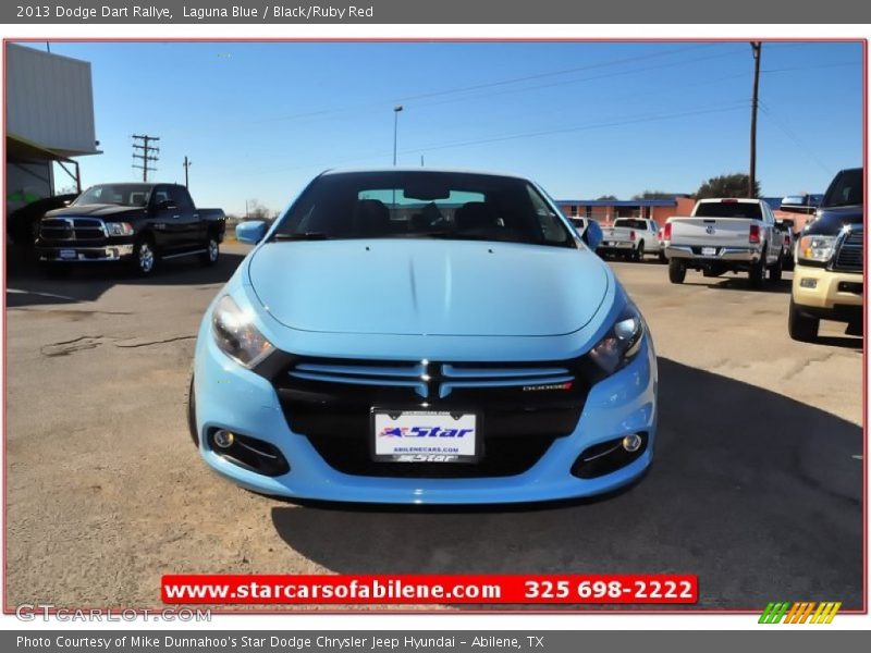 Laguna Blue / Black/Ruby Red 2013 Dodge Dart Rallye