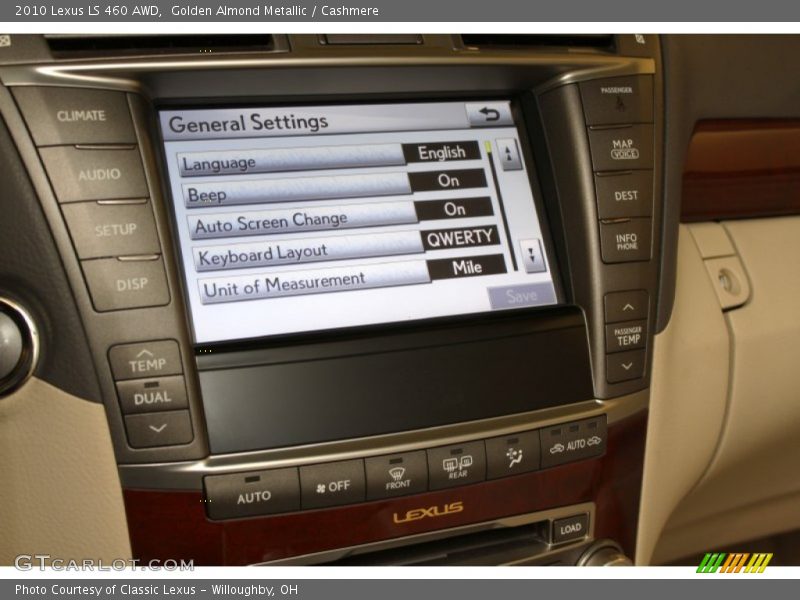 Golden Almond Metallic / Cashmere 2010 Lexus LS 460 AWD