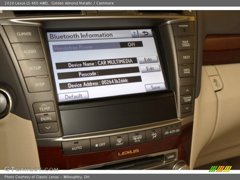 Golden Almond Metallic / Cashmere 2010 Lexus LS 460 AWD