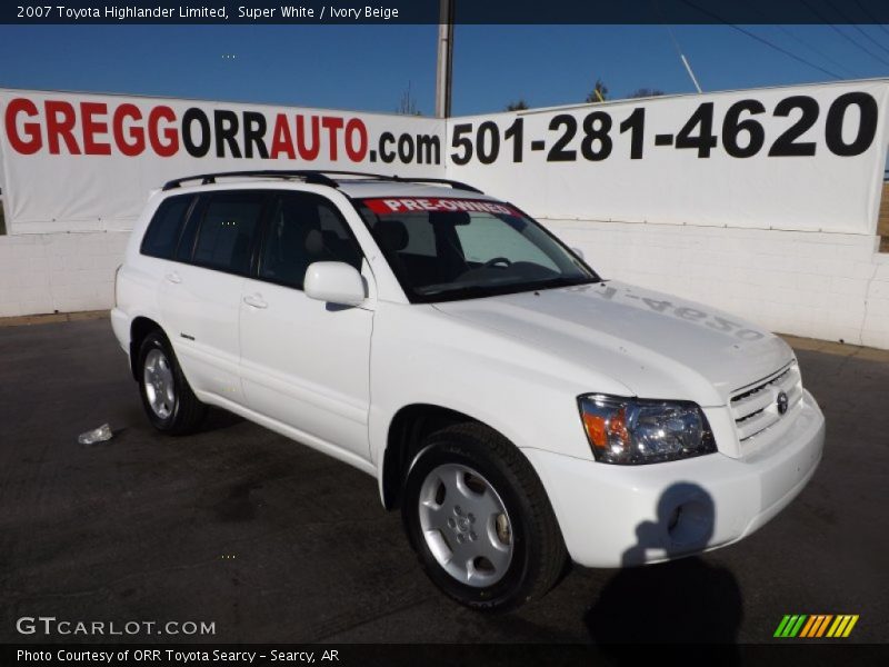 Super White / Ivory Beige 2007 Toyota Highlander Limited