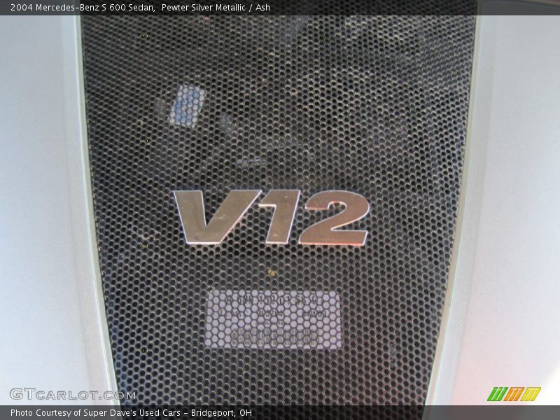  2004 S 600 Sedan Engine - 5.5 Liter Twin-Turbocharged SOHC 36-Valve V12