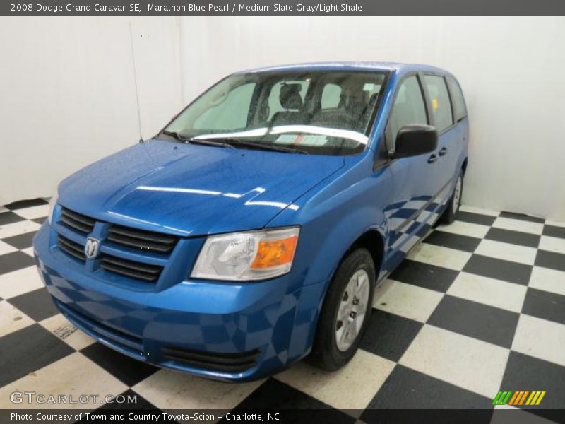 Marathon Blue Pearl / Medium Slate Gray/Light Shale 2008 Dodge Grand Caravan SE