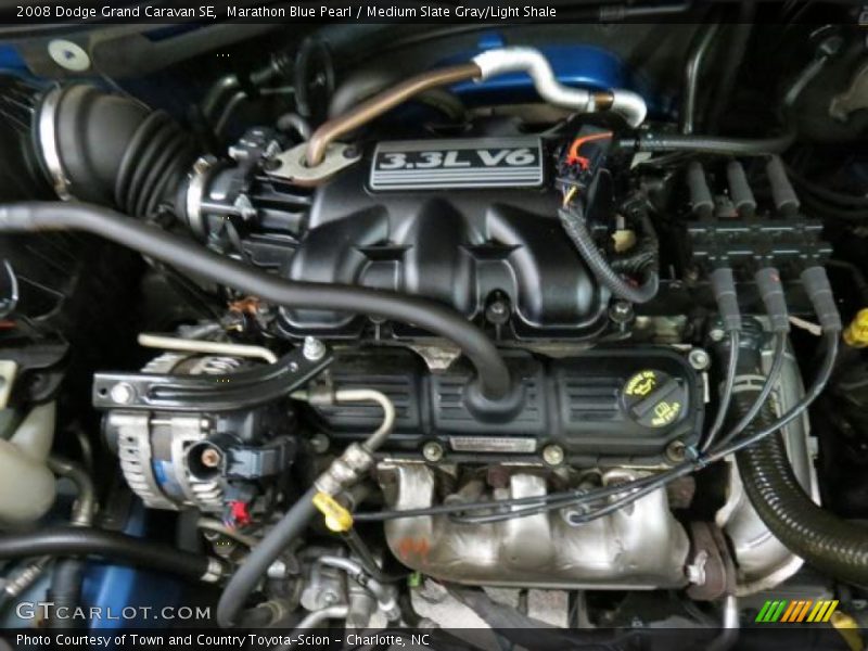 Marathon Blue Pearl / Medium Slate Gray/Light Shale 2008 Dodge Grand Caravan SE