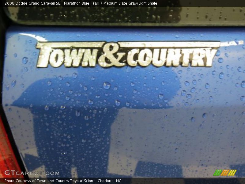 Marathon Blue Pearl / Medium Slate Gray/Light Shale 2008 Dodge Grand Caravan SE