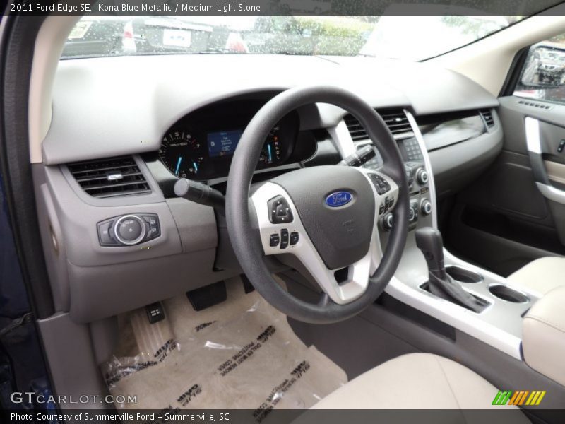 Kona Blue Metallic / Medium Light Stone 2011 Ford Edge SE