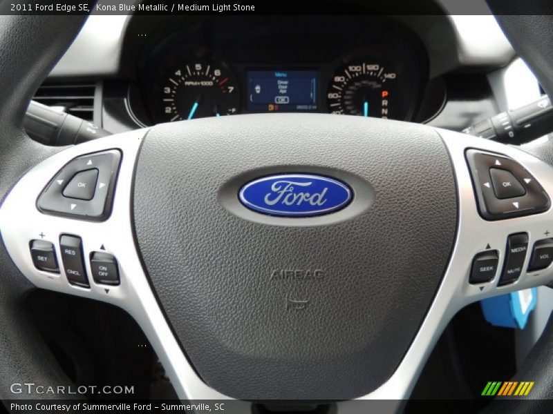 Kona Blue Metallic / Medium Light Stone 2011 Ford Edge SE