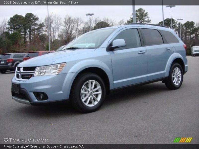 Winter Chill Pearl / Black 2013 Dodge Journey SXT