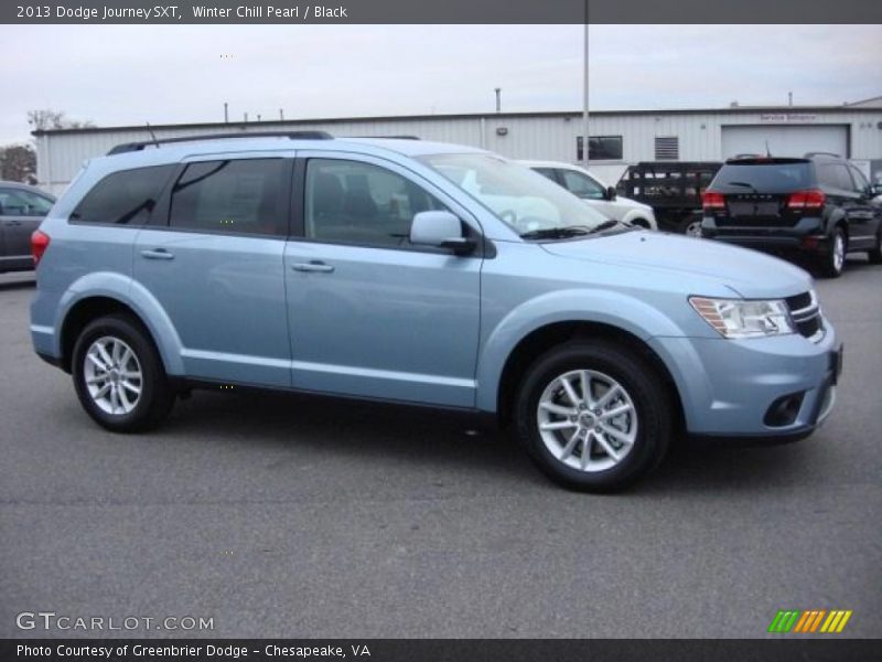 Winter Chill Pearl / Black 2013 Dodge Journey SXT