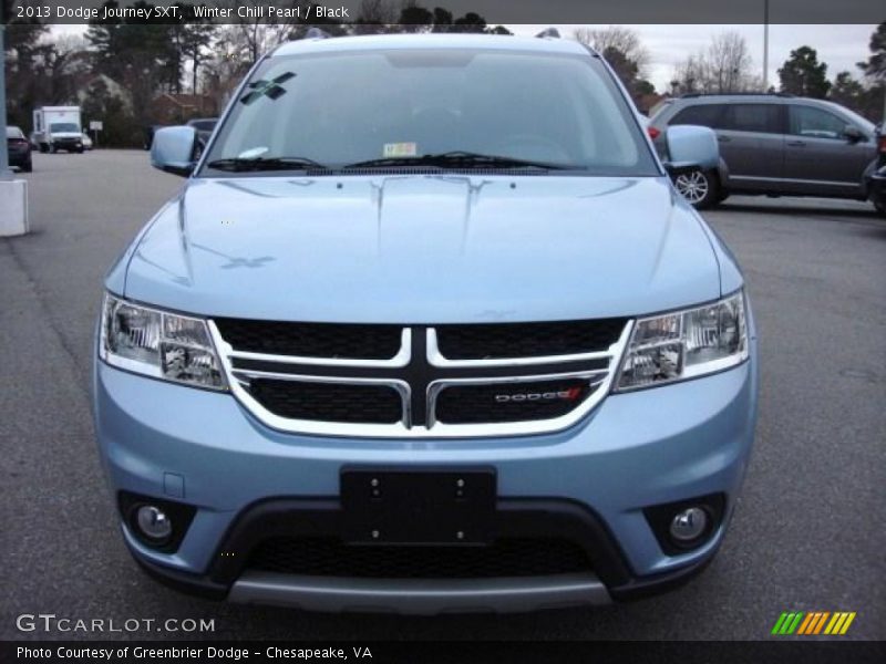 Winter Chill Pearl / Black 2013 Dodge Journey SXT