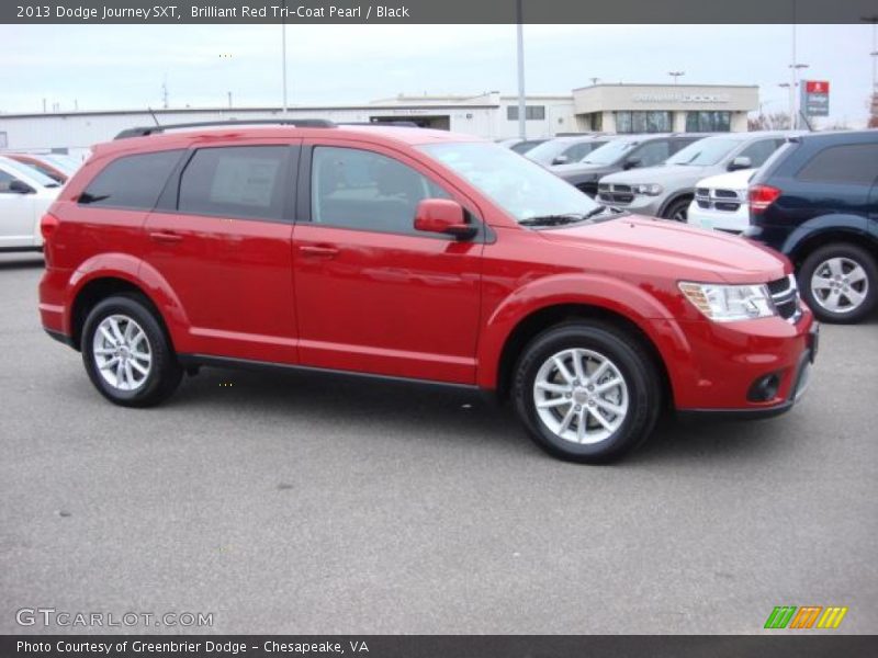 Brilliant Red Tri-Coat Pearl / Black 2013 Dodge Journey SXT