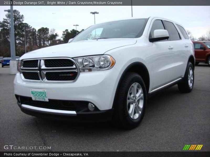 Bright White / Dark Graystone/Medium Graystone 2013 Dodge Durango SXT