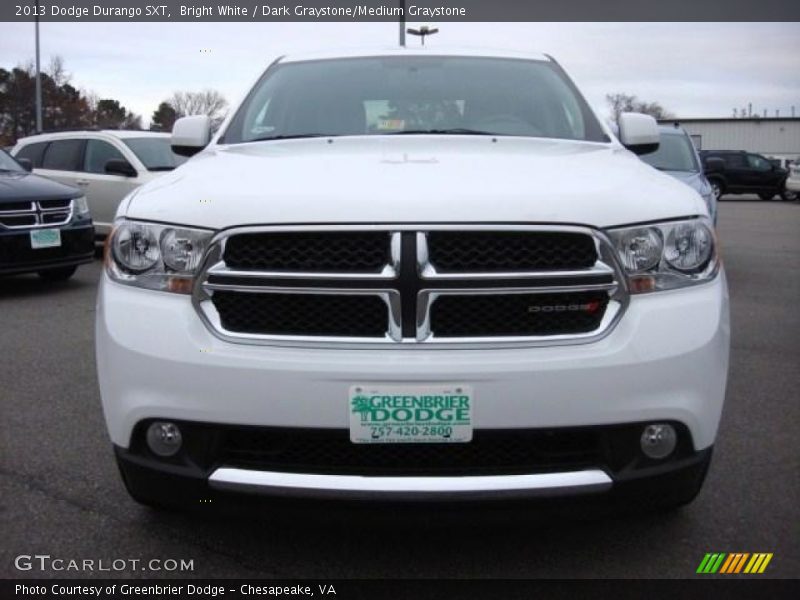 Bright White / Dark Graystone/Medium Graystone 2013 Dodge Durango SXT