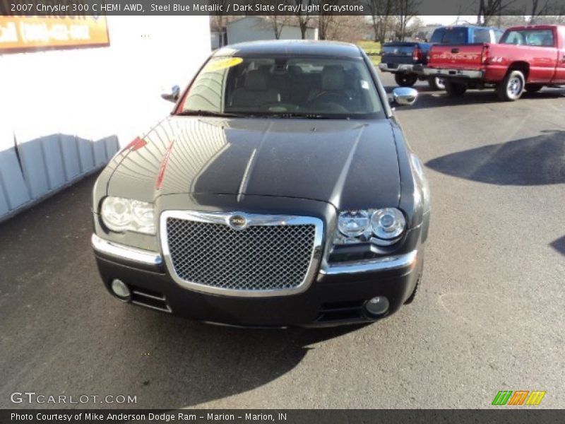 Steel Blue Metallic / Dark Slate Gray/Light Graystone 2007 Chrysler 300 C HEMI AWD