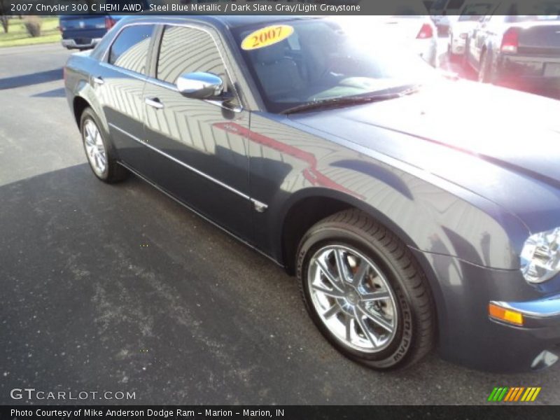 Steel Blue Metallic / Dark Slate Gray/Light Graystone 2007 Chrysler 300 C HEMI AWD