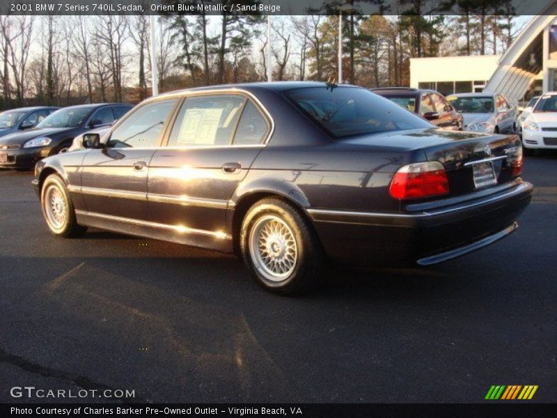 Orient Blue Metallic / Sand Beige 2001 BMW 7 Series 740iL Sedan