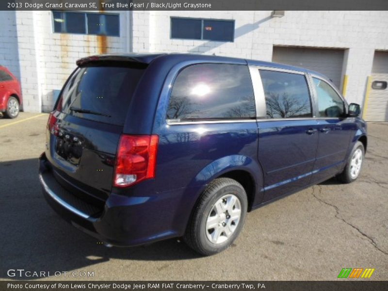 True Blue Pearl / Black/Light Graystone 2013 Dodge Grand Caravan SE