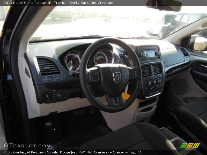 True Blue Pearl / Black/Light Graystone 2013 Dodge Grand Caravan SE