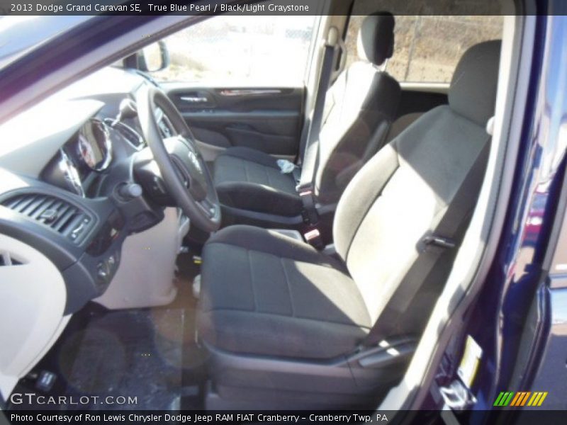 True Blue Pearl / Black/Light Graystone 2013 Dodge Grand Caravan SE