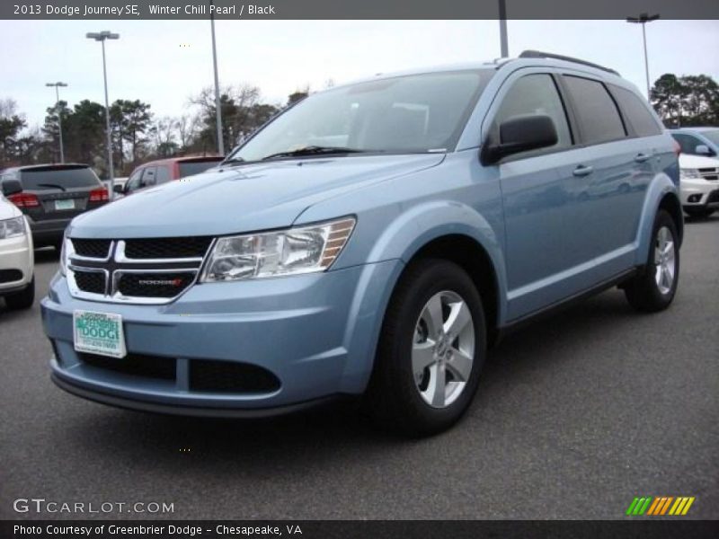 Winter Chill Pearl / Black 2013 Dodge Journey SE