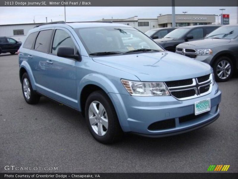 Winter Chill Pearl / Black 2013 Dodge Journey SE
