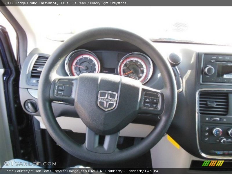 True Blue Pearl / Black/Light Graystone 2013 Dodge Grand Caravan SE