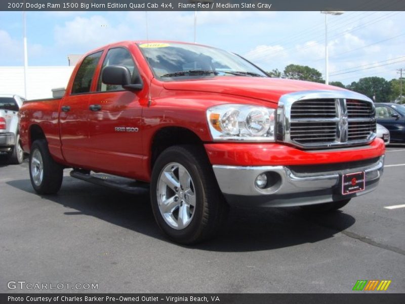 Flame Red / Medium Slate Gray 2007 Dodge Ram 1500 Big Horn Edition Quad Cab 4x4