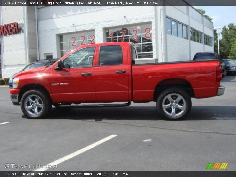 Flame Red / Medium Slate Gray 2007 Dodge Ram 1500 Big Horn Edition Quad Cab 4x4