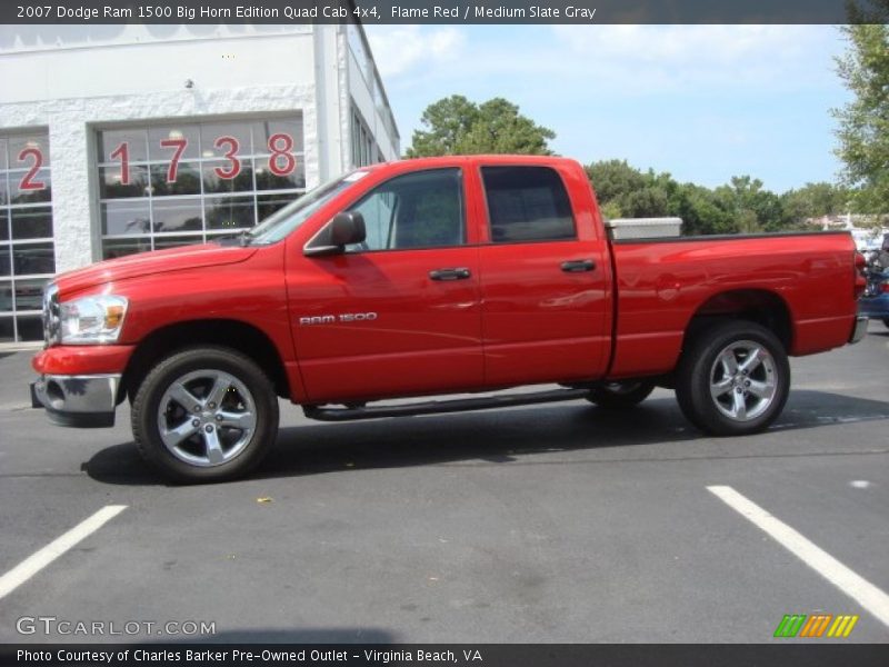 Flame Red / Medium Slate Gray 2007 Dodge Ram 1500 Big Horn Edition Quad Cab 4x4