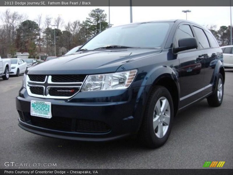 Fathom Blue Pearl / Black 2013 Dodge Journey SE