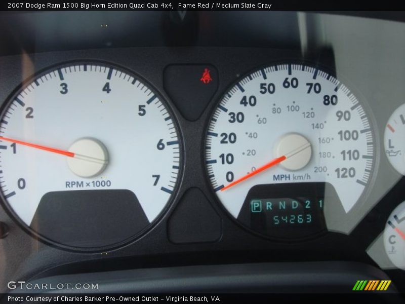 Flame Red / Medium Slate Gray 2007 Dodge Ram 1500 Big Horn Edition Quad Cab 4x4