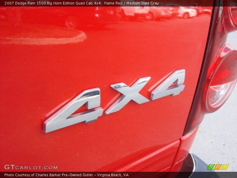 Flame Red / Medium Slate Gray 2007 Dodge Ram 1500 Big Horn Edition Quad Cab 4x4