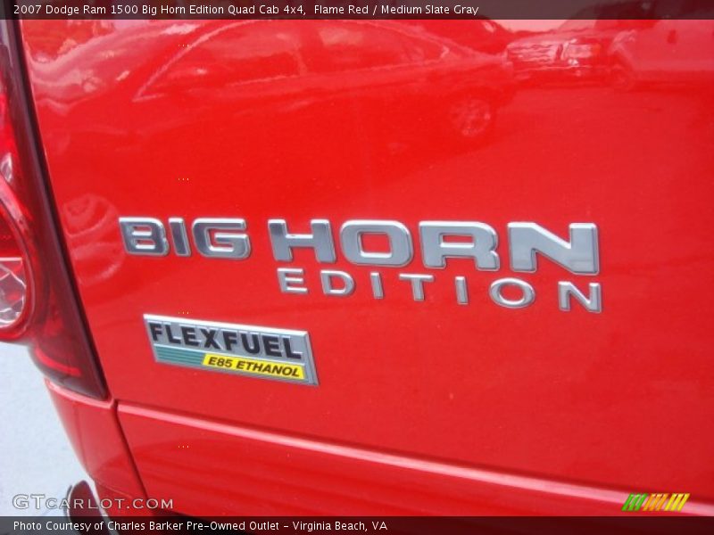 Flame Red / Medium Slate Gray 2007 Dodge Ram 1500 Big Horn Edition Quad Cab 4x4