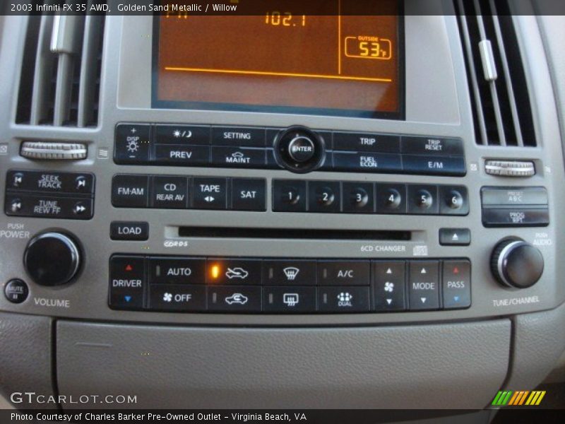 Controls of 2003 FX 35 AWD