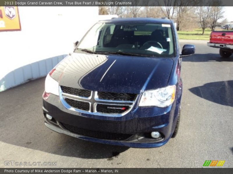 True Blue Pearl / Black/Light Graystone 2013 Dodge Grand Caravan Crew